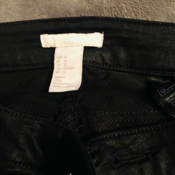 COPY - Waxed Denim Skinny Biker Pants - Picture 4 of 4